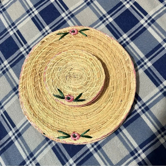 vintage woven straw coasters and placemats set - Picture 1 of 9